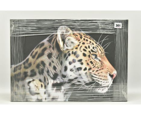 DARRYN EGGLETON (SOUTH AFRICA 1981) 'THE WILD SIDE I', a signed limited edition print on canvas depicting a leopard, 125/195 