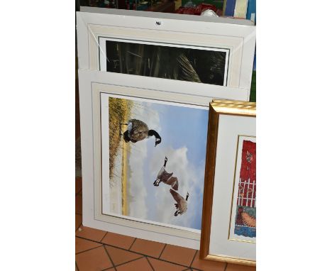SIX SIGNED LIMITED EDITION PRINTS, comprising two Helen Rhodes prints featuring animals, both from editions of 500, framed an