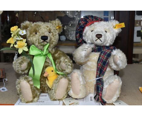 TWO UNBOXED STEIFF FOR DANBURY MINT MOHAIR TEDDY BEARS, Four Seasons Bears series 'Dylan' (Spring) (659466) and 'Hamish' (Win