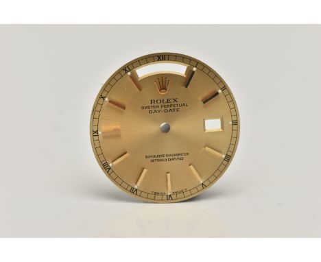 A 'ROLEX OYSTER PERPETUAL DAY-DATE' DIAL, round gold dial signed 'Rolex Oyster Perpetual DAY-DATE, Superlative Chronometer Of