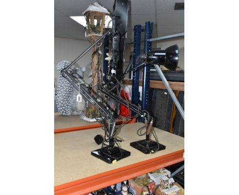 A HERBERT TERRY ANGLEPOISE LAMP, having a stepped square base, together with an incomplete Herbert Terry Anglepoise lamp with