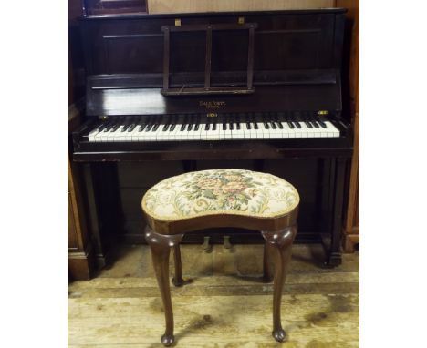 A Dale Forty ships type upright piano, of small proportions, 107 cm wide, and a stool (2)