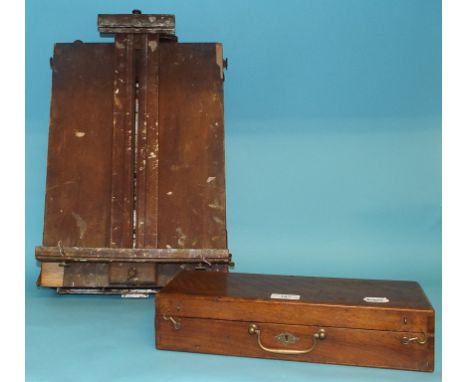 An artist's travelling easel, and a paint box (2)