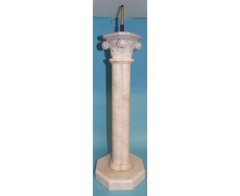 A marble cluster column lamp, 56.5 cm (excluding fitment)
