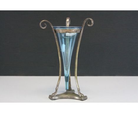 Single brass and glass epergne of classical form.