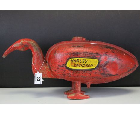 Petrol Can in the form of an unusual Bird and marked ' Harley Davidson ', 50cms long