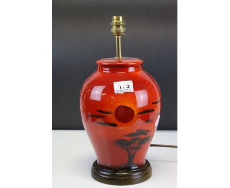 Poole Pottery  Table Lamp in the African Sky pattern, 28cms high