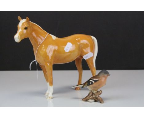 Beswick Palomino Arab Bahram, model no. 1771 plus a Beswick Chaffinch 