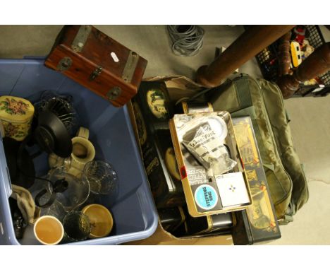 Mixed Lot including ceramics, glass, advertising tins, camera equipment, etc.