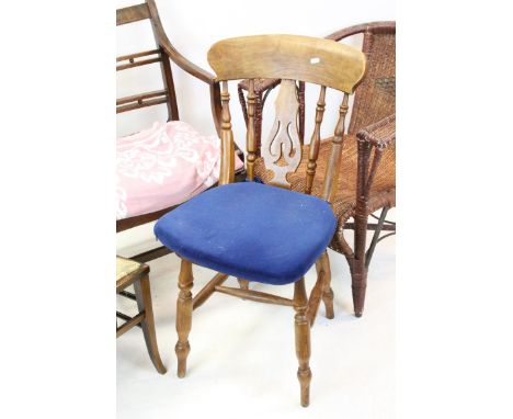 Wicker Tub Chair, Ladder Back Chair with rush seat and a Regency Elbow Chair
