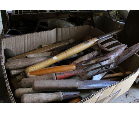 Collection of Wooden Handled Garden Tools 