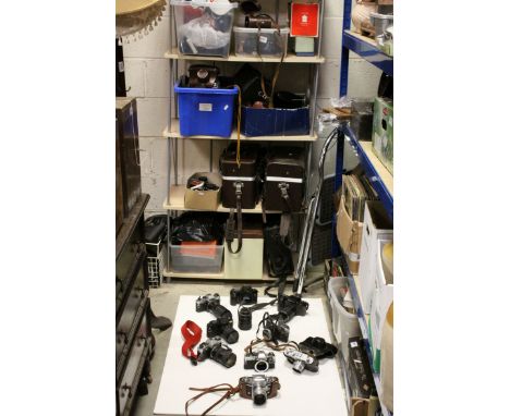 Large Quantity of Cameras, Equipment and Accessories Exakta, Russian Kweb Kiev, Russian Zorri, Olympus, Zenit, Camera Cases, 