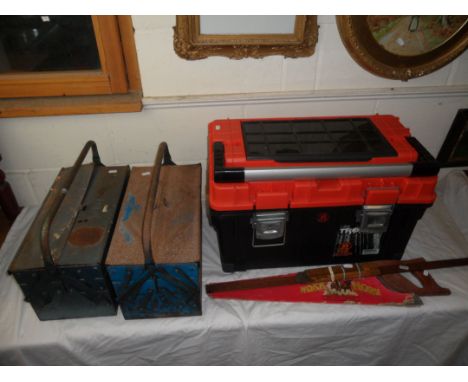 Two Rabone Wooden Rulers plus Hockley Abbey Ruler and a J &amp; D Smallwood Ruler together with Three Boxes of Mixed Old Tool