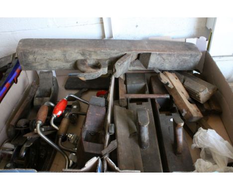 Woodworking Planes including The Boston, Aramo No. 10, Stanley No. 5 ½ together with Wooden Planes and other tools including 