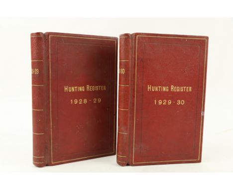 Molly Keane’s Hunting Registers, 1928-1930  [Keane (Molly)]&nbsp;Hunting Registers, 2 vols, 1928-29 and 1929-30, bound in red