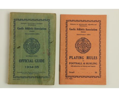 G.A.A.:&nbsp;&nbsp;Playing Rules of Football and Hurling with Instructions for Referees and Umpires, 12mo, D. (n.d.), c. 1930