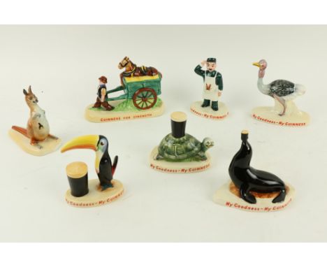 Advertisement:&nbsp; Guinness &amp; Co., a set of 7 Carltonware porcelain Figures including: Toucan, Zoo Keeper, Seal, Turtle