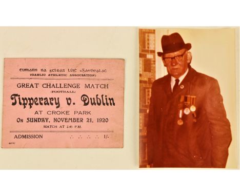 Bloody Sunday, 1920 A Dark Day in GAA &amp; Irish History   'Bloody Sunday' An original Admission Ticket to Croke Park, Great