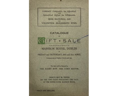 Irish National Aid and Volunteers Dependent's Fund  Catalogue of Gift Sale, Mansion House, Dublin 20 - 21st April (no year bu