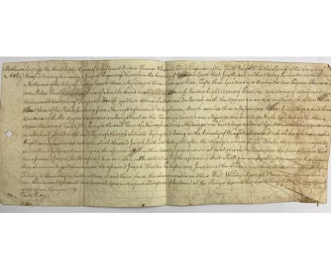 18th Century Writ Regarding Property in New Ross  Co. Wexford: A m/ss of George, Viscount Townsend, Lord Lieutenant of Irelan