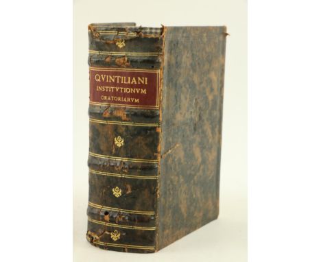 Quintiniani (M. Fabii)&nbsp;Institutionum Oratoriarum Libri Duodecim, Sm. 8vo London (Antonio Gryphium) 1575;&nbsp;Bound with