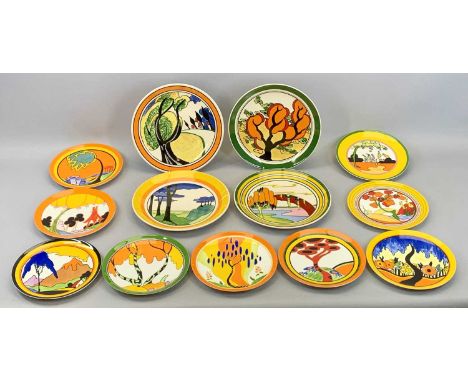 WEDGWOOD LIMITED EDITION PLATES (13) - Bizarre by Clarice Cliff 'The Best Loved Landscapes' x 4, 26cms diameter,  Bizarre 'Li