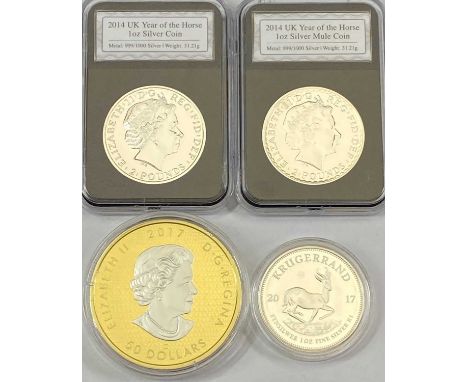 FINE SILVER, MIXED COINS &amp; COMMEMORATIVE CROWNS COLLECTABLES GROUP - lot includes a Westminster 2014 UK Year of the Horse