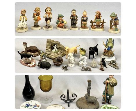 MIXED CERAMICS - Royal Doulton figure 'The Laird' HN2361, eight small Goebel figures of children, two Beswick Labradors, Besw