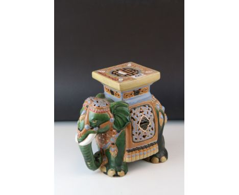 A small ceramic Elephant stool /jardiniere stand. 