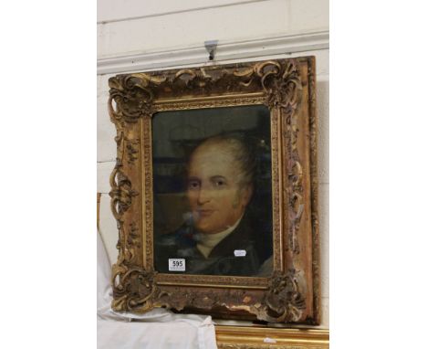 Late 18th century oil, on oak panel, of a Georgian gentleman, in original ornate gilt frame 