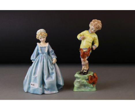 Two Royal Worcester Figures designed by Freda Doughty - Grandmothers Dress  and October 