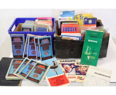 A large collection of maps contained within two boxes to include ordnance survey, Bartholemews and cloth bake examples. 