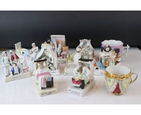 A collection of nine antique ceramic fairings. 
