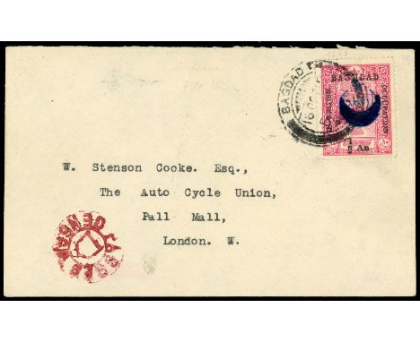 1917 (16 Oct) cover to ‘The Auto Cycle Union/ Pall Mall’ (Now the RAC club), addressed to Stenson Cooke (the first Secretary 