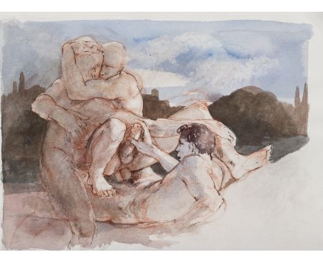 Jacques CANONICI (1947)TrioWatercolor and ink on paper26,5 x 36,5 cmFrench painter and sculptor, inspired by Antiquity, his w