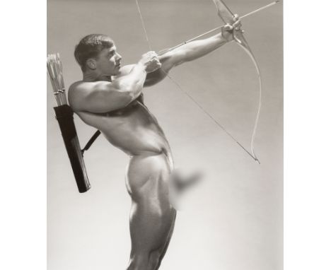 Jim FRENCH (1932-2017) John Pruitt, Bow and arrow, 1984 Silver print titled, dated, signed and numbered 16/25 on the back 39 