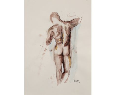 Amanda LEARNude from behindWatercolor on paper signed lower right42 x 30 cmRomantic, whimsical and endearing character, Amand
