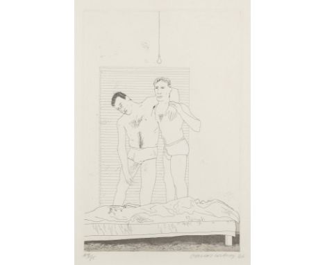 David HOCKNEY (1937)One night, 1966Etching signed, dated lower right and numbered 44/7540 x 28 cmPainter, photographer, engra