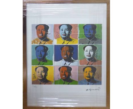 ANDY WARHOL 'Mao multiple', lithograph, with Leo Castelli blue stamps verso, and George Israli embossing lower left, from an 