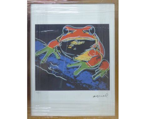 ANDY WARHOL 'Frog', lithograph, with Leo Castelli blue stamps verso, and George Israli embossing lower left, from an edition 