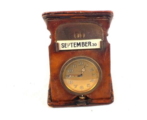 A cased travelling clock by Boodle & Dunthorne, Liverpool