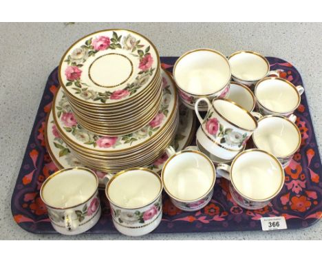 A Royal Worcester rose decorated tea set