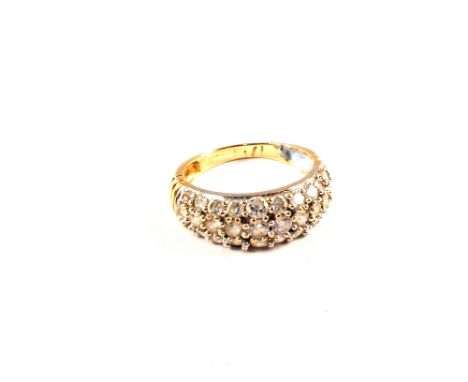 A 9ct Gold white stone set ring, size R