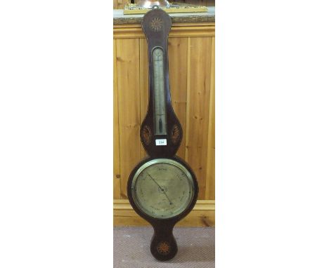 A 19th Century inlaid Mahogany banjo barometer (for restoration)