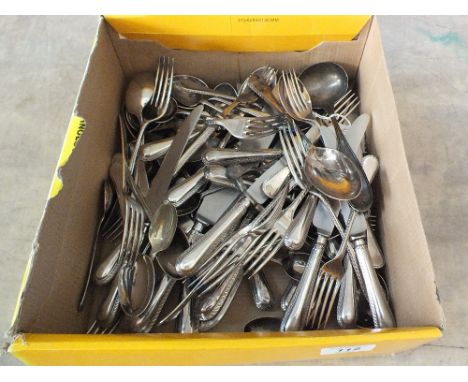 James Dixon and other Silver plated cutlery plus a 19th Century soup ladle marked 925