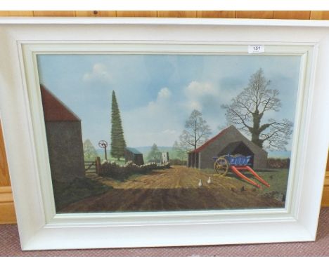 A picture of ducks and a farm scene print