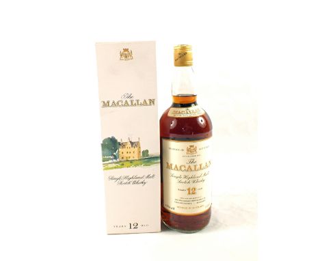 The Macallan 12 year old Single Highland Malt Scotch Whisky, matured in sherry wood, one litre, 43%