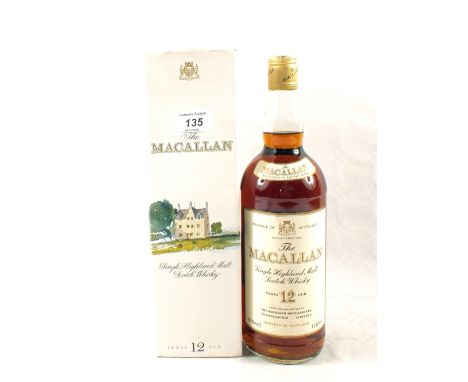 The Macallan 12 year old Single Highland Malt Scotch Whisky, matured in sherry wood, one litre, 43%