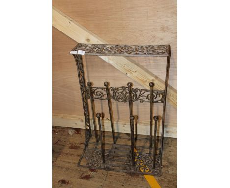 A stylish vintage cast iron boot/stick stand (some damage) 