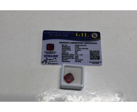 A Ruby gemstone with cert 